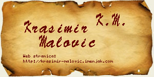 Krasimir Malović vizit kartica